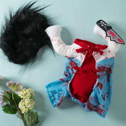 Outfit Sangriento para Mascotas – Disfraz de Gato y Perro🎃