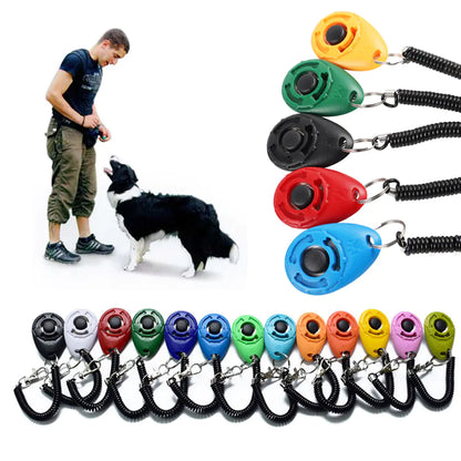 Clicker ajustable para adiestramiento de perros con correa tipo llavero.