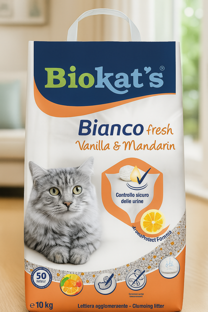 🍊 Biokat’s Vainilla &amp; Mandarina – Arena Aglomerante 10 kg