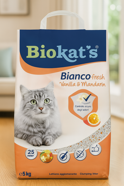 🍊 Biokat’s Vainilla &amp; Mandarina – Arena Aglomerante 5 kg