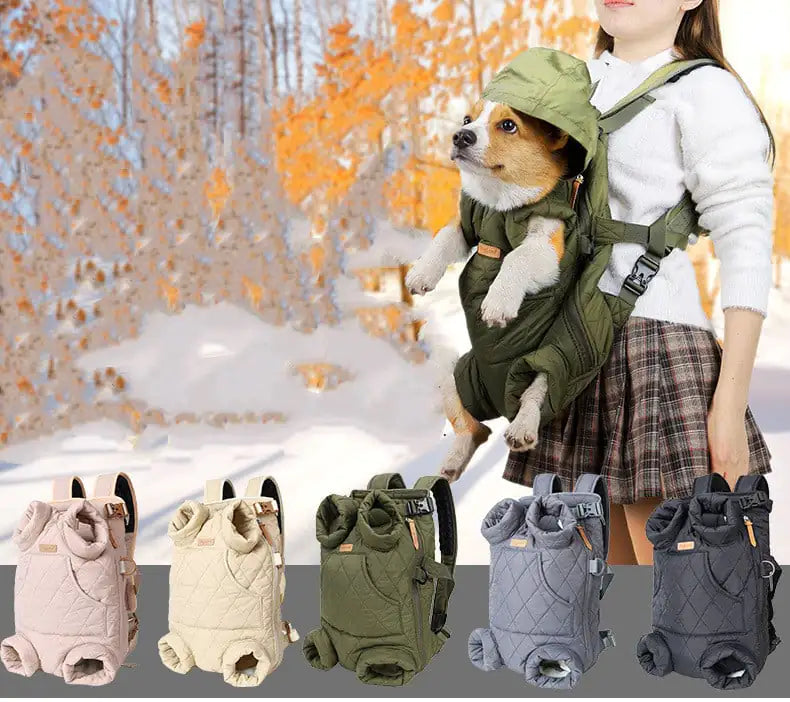 Mochila de pecho para mascotas – acolchada y portátil para el invierno