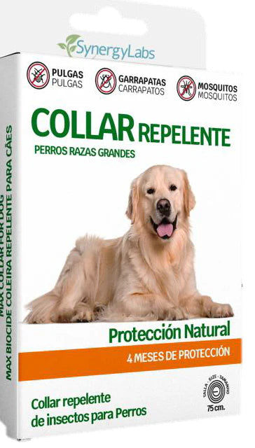 🟢 OFERTA PREMIUM:Collar Repelente + 5 Pipetas Naturales para Perros Grandes
