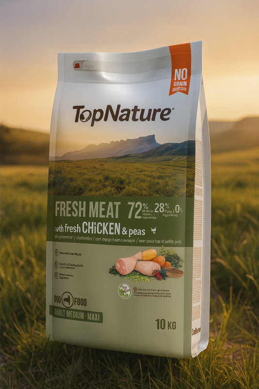 ✨ TopNature Fresh Meat Pollo &amp; Guisantes – 10 kg ✨