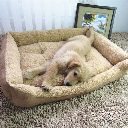 Cama de lujo🐾❤ para Mascotas – Estilo Teddy para Golden Retrievers y Más 🐶🏠