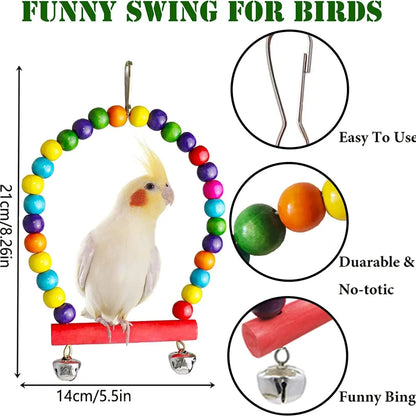 7 piezas de juguetes para loros – accesorios para jaula