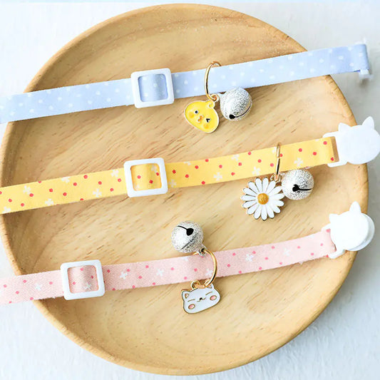 Collar para Gato o Perro con Cascabel Plateado y Placa de Identificación Antipérdida