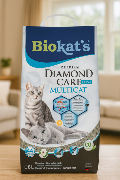 💎 Biokat’s Diamond Care Multicat – Arena para Gatos 8 L
