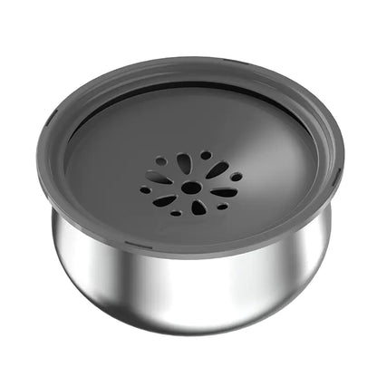 Bebedero grande de acero inoxidable para mascotas con protector Antisalpicaduras