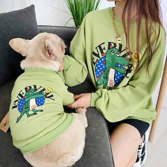 Ropa combinada con estampado de panda para dueño y perro🐾❤😻🐶
