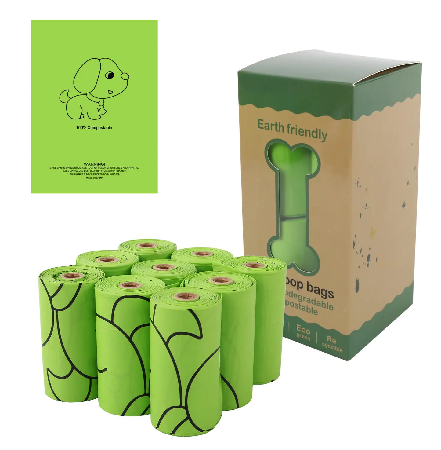 Bolsas Degradables para Desechos de mascotas + Herramienta porta bolsas🐾