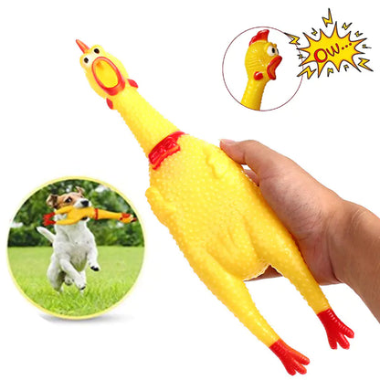 Juguete creativo de pollo con sonido para perros, ideal para el desgaste dental.