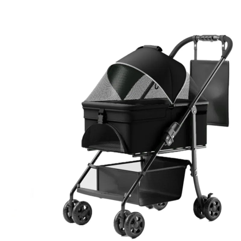 🐾 Carrito Plegable 2 en 1 para Mascotas — Estilo, Comodidad y Practicidad para tu Compañero Peludo 🐾
