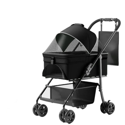 🐾 Carrito Plegable 2 en 1 para Mascotas — Estilo, Comodidad y Practicidad para tu Compañero Peludo 🐾