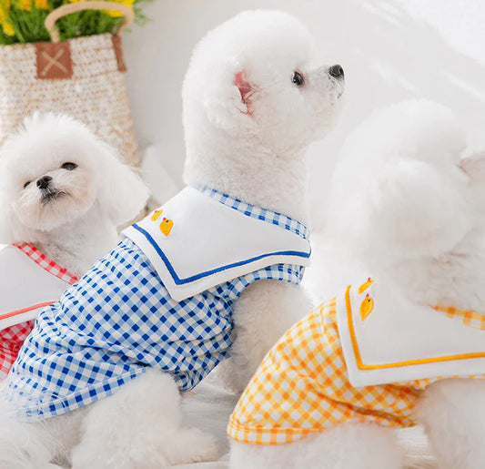 Camisetas de cuadros para perros pequeños y medianos.