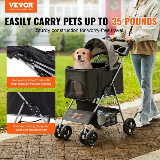 Cochecito para mascotas VEVOR – El paseo perfecto para tu mejor amigo🐾🐶