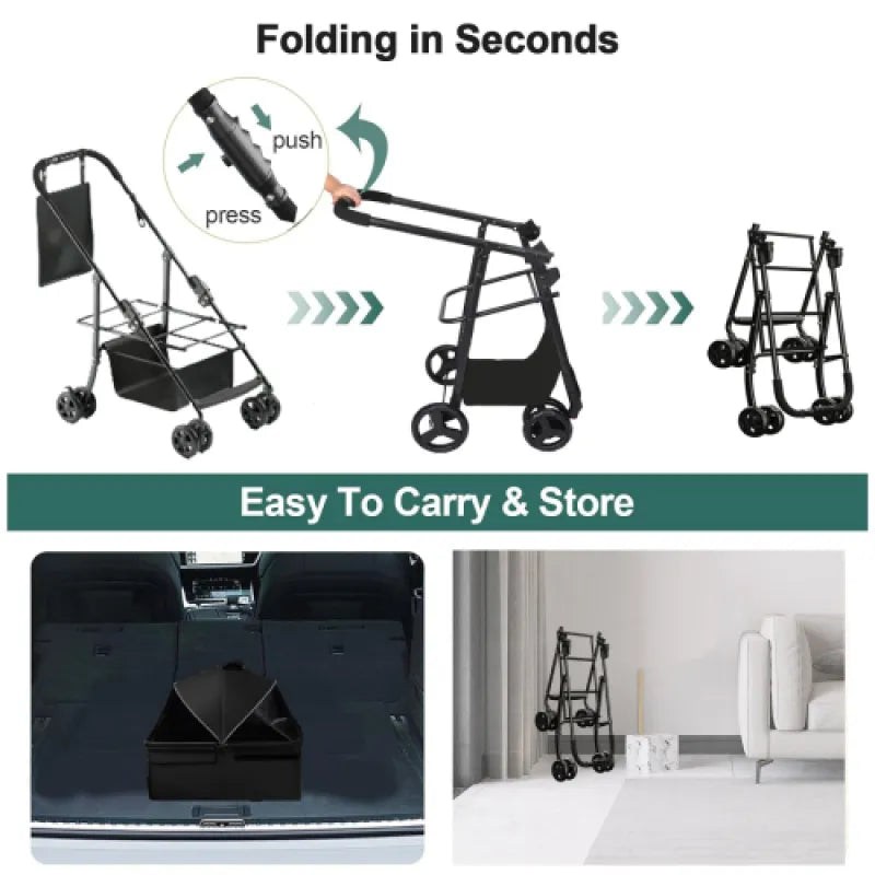 🐾 Carrito Plegable 2 en 1 para Mascotas — Estilo, Comodidad y Practicidad para tu Compañero Peludo 🐾