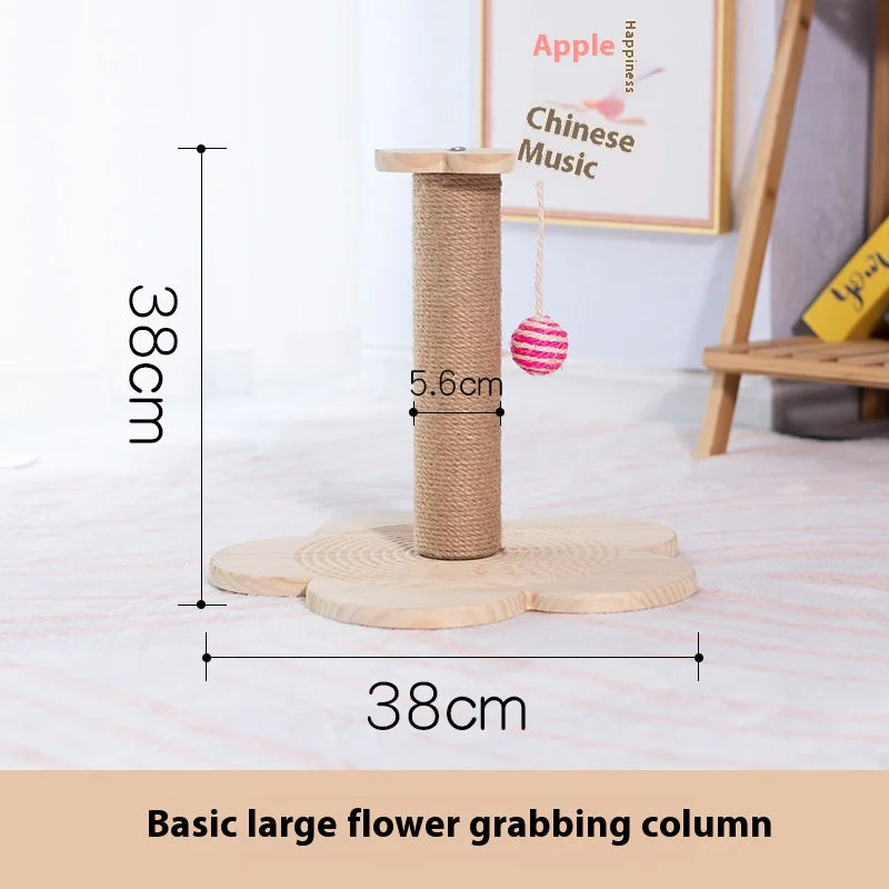 Rascador de Madera Maciza con Juguetes para Gatos – Estilo y Diversión