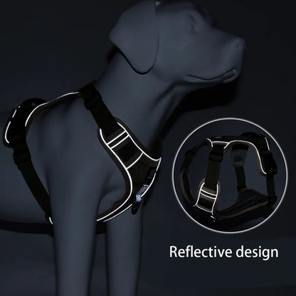 Arnés antitirones reflectante para perro con asa de control🐾🐶