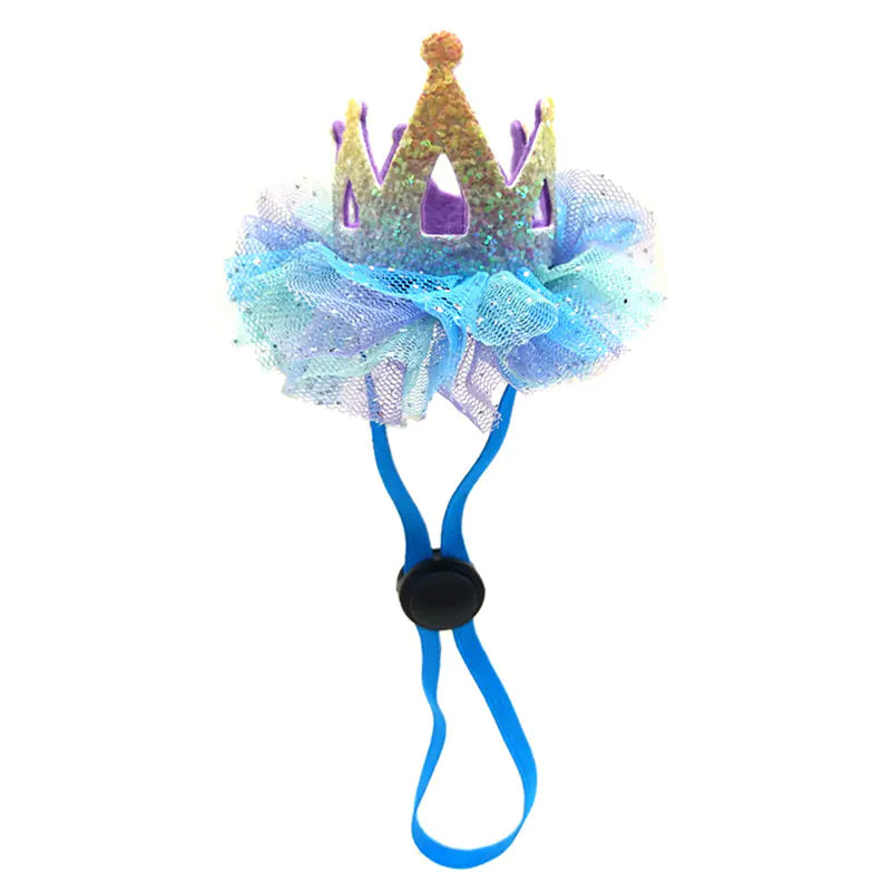 Gorro de Cumpleaños para Mascotas con Corona de Encaje – Para Perros y Gatos