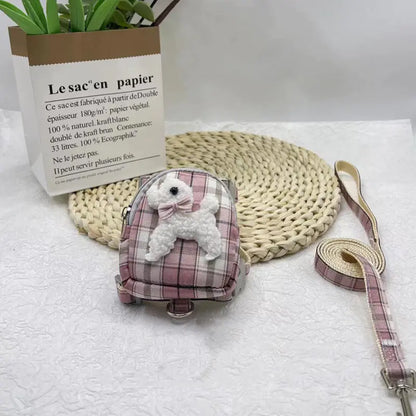 Mochila para Mascotas con Osito de Peluche y Correa de Paseo🐾🐕‍🦺