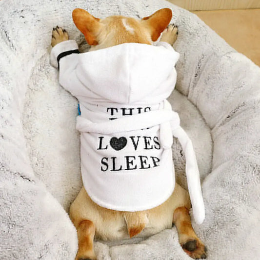 ✨ Albornoz Blanco con Capucha para Perros – Ropa de Mascota Súper Cómoda