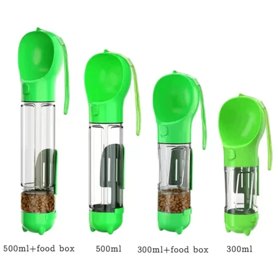 Botella Portátil 3 en 1 para Perros – Agua, Comida y Dispensador en Uno