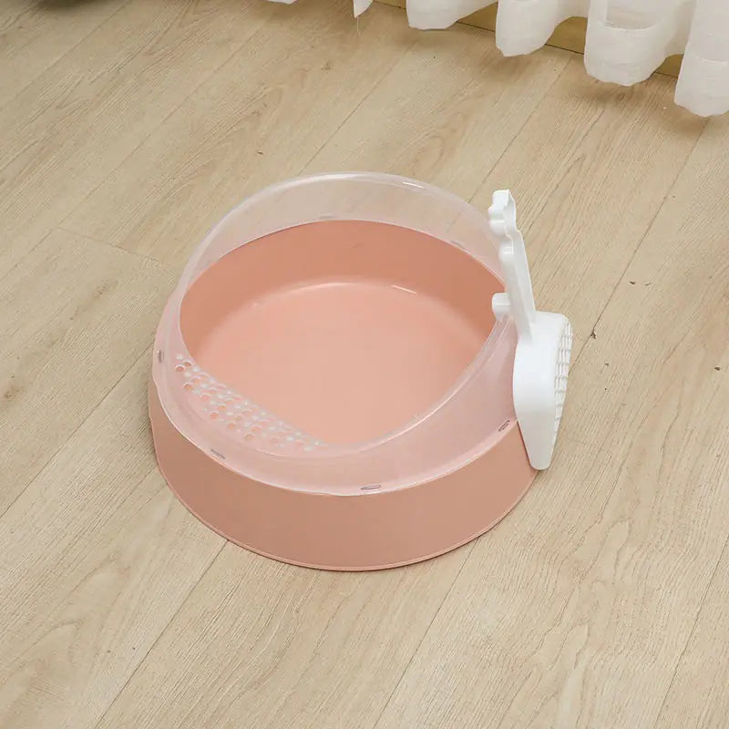 "Caja de Arena Grande Semi-Cerrada para Gatos con Pala"