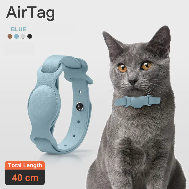 Funda de cuero para collar anti pérdida de mascotas