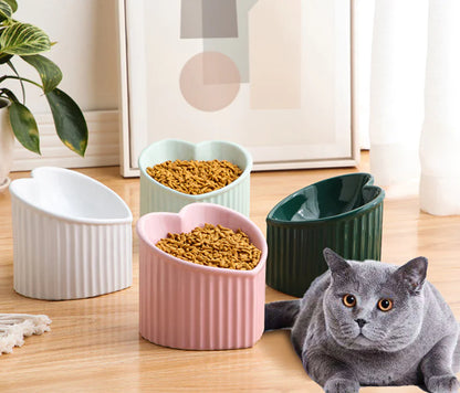 Comedero de Cerámica con Diseño Inclinado para Gatos😻