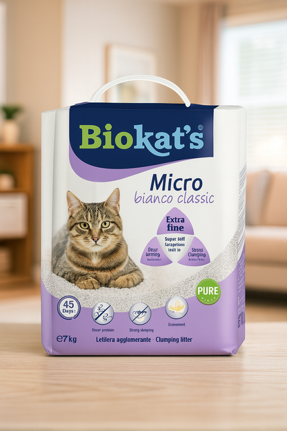 🐱 Biokat’s Micro Bianco – Arena Ultra Aglomerante 7 kg