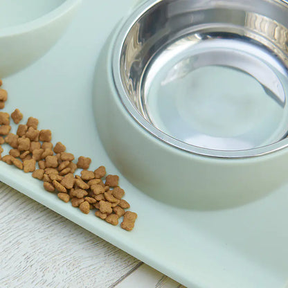 Comedero doble de acero inoxidable para perros y gatos🐶😻