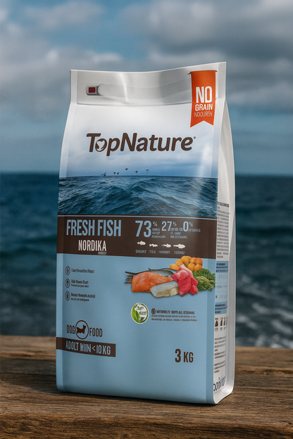 🐟TopNature Fish Nordika ,3 kg 100% natural+Comedero Antivoracidad verde (Nobleza) Gratis