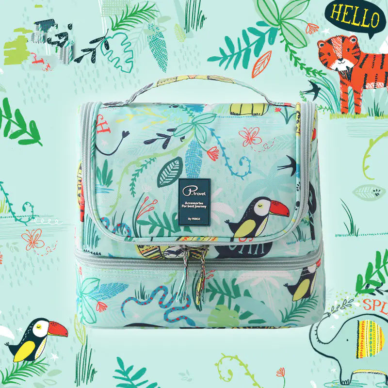 Neceser impermeable de gran capacidad con estampado, para viajes con mascotas🐾🌏