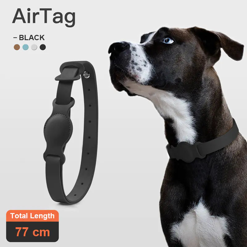 Funda de cuero para collar anti pérdida de mascotas