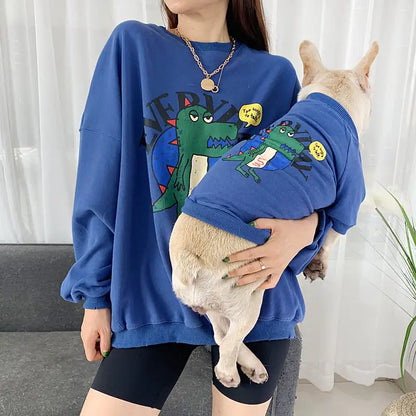 Ropa combinada con estampado de panda para dueño y perro🐾❤😻🐶