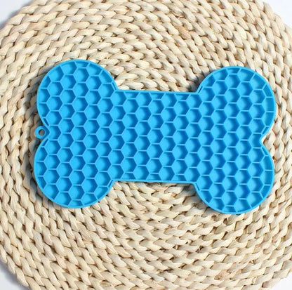 🐶🐾Alfombrilla de Silicona en Forma de Hueso para Perros — Lento Alimentación y Lamer