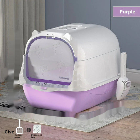 Arenero Grande y Cerrado para Gatos – Limpieza y Comodidad😻
