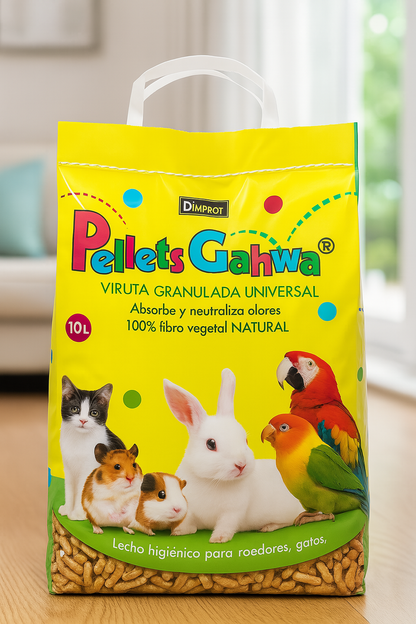 🌿 Pellet Gahwa 10L – Lecho Natural para Mascotas🌱