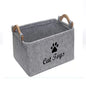Cesta de almacenamiento para juguetes de mascotas de fieltro – Organizador duradero y con estilo para accesorios de mascotas."