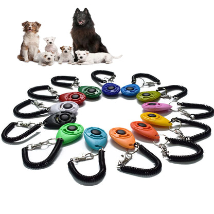 Clicker ajustable para adiestramiento de perros con correa tipo llavero.