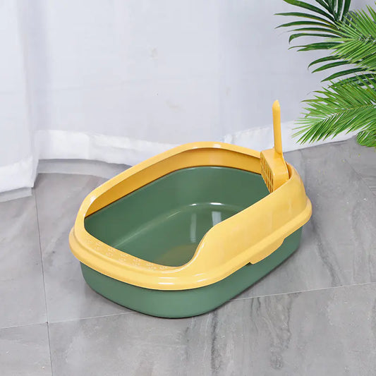 Caja de Arena Semicerrada para Gatos con Pala Resistente