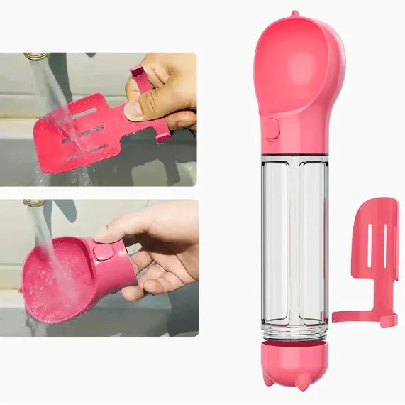 Botella Portátil 3 en 1 para Perros – Agua, Comida y Dispensador en Uno