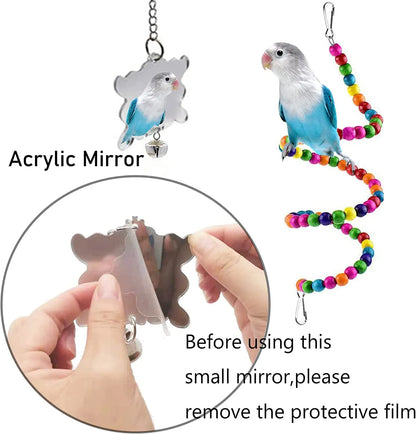 7 piezas de juguetes para loros – accesorios para jaula