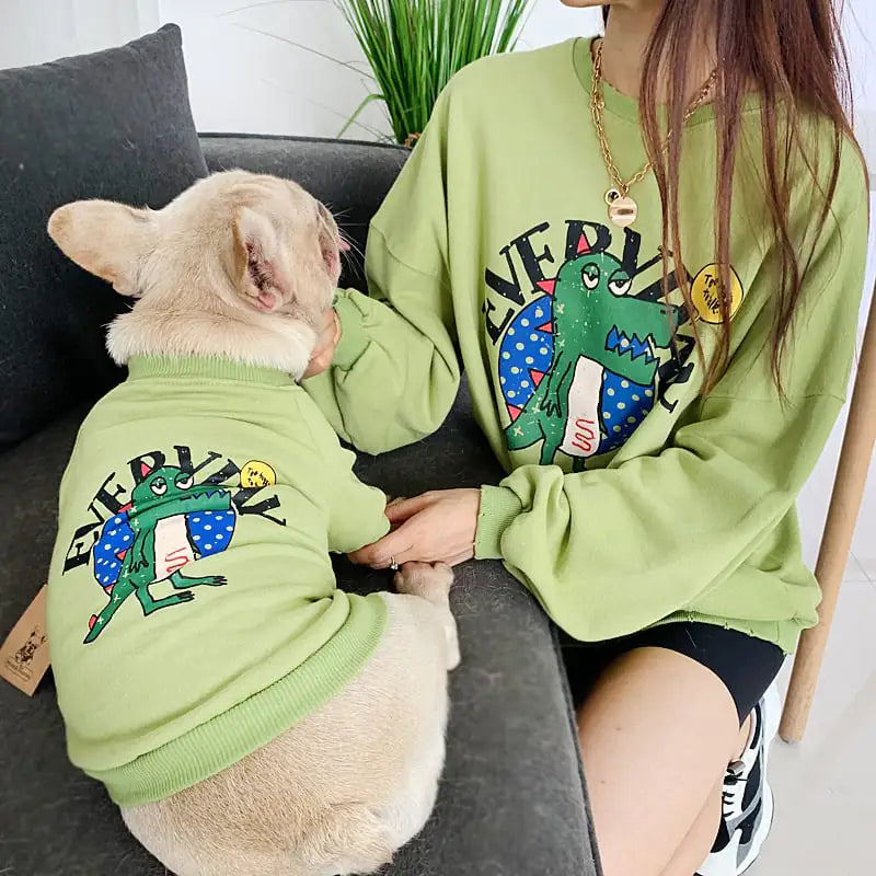 Ropa combinada con estampado de panda para dueño y perro🐾❤😻🐶