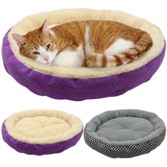 Cama Redonda Suave para Gatos y Perros