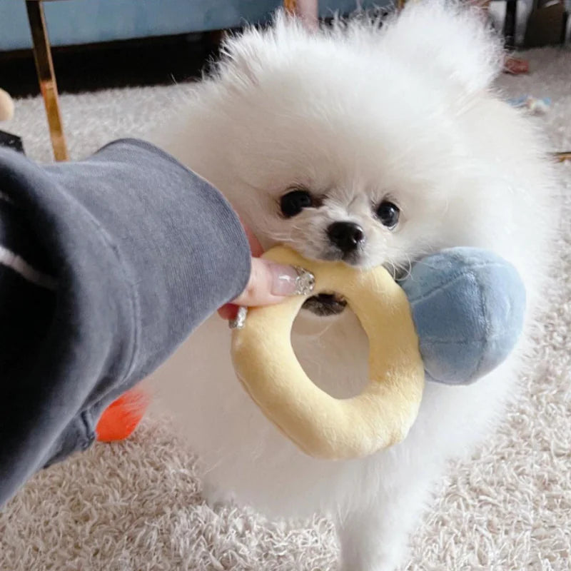 ✨ Juguete para Perros con Sonido – Anillo de Diamante de Peluche ✨