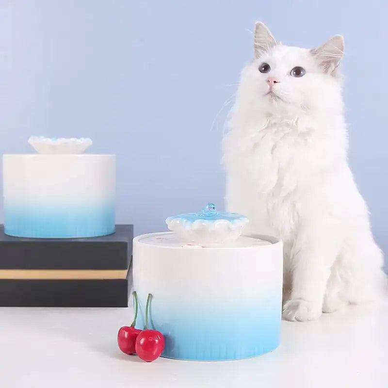 Fuente de Agua con Termostato Calefactable Automático para Gatos – Modelo Flor de Loto