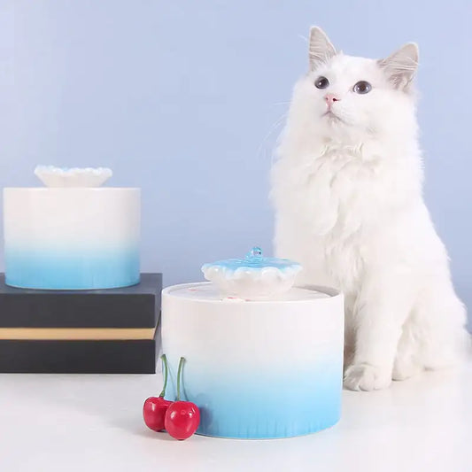 Fuente de Agua con Termostato Calefactable Automático para Gatos – Modelo Flor de Loto