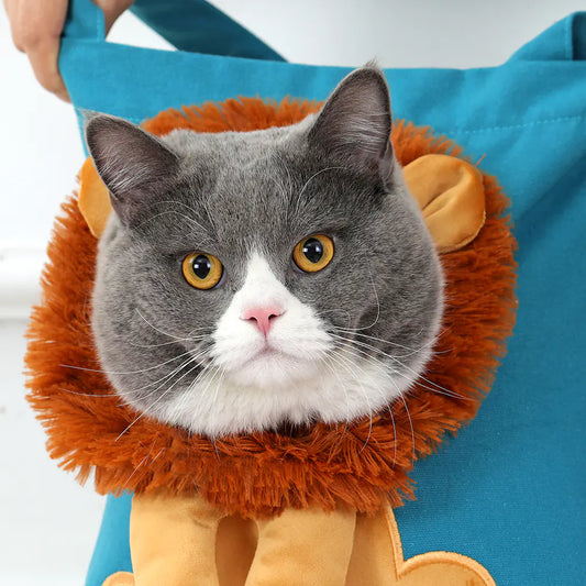Bolso de Transporte Suave para Mascotas con Diseño de León, para Gatos y Perros