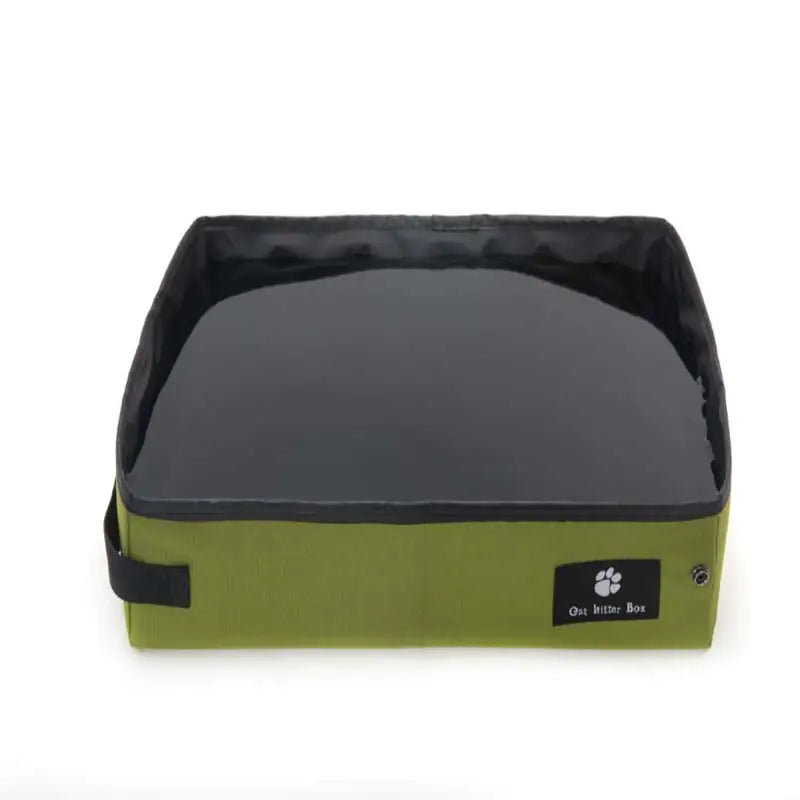 Arenero portátil y plegable para gatos – ideal para viajes al aire libre.